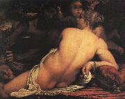 Annibale Carracci Venus with Satyr and Cupid USA oil painting artist